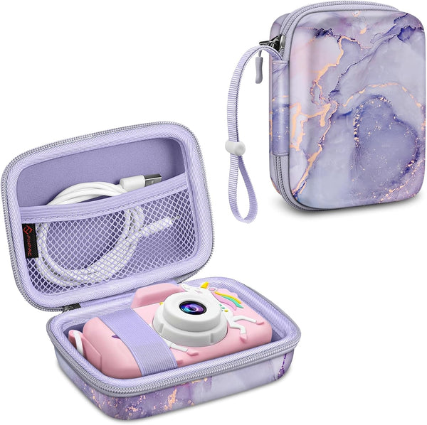 Fintie Kids Camera Case for Goopow/Seckton/Dylanto/Mgaolo/Masterbee, Digital Video Camera Bag (Lilac Marble)