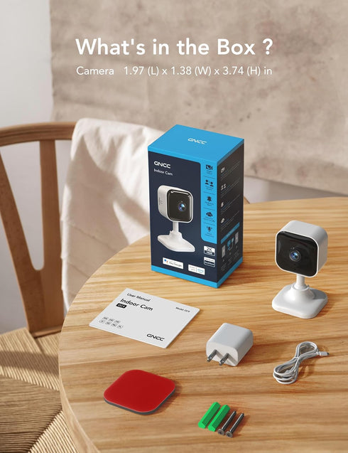 GNCC 2K GC4 Indoor Security Camera for Home, Pet Camera with Dual-Band WiFi, Mini Dog Cam with Phone App, Motion