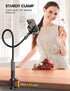 Lamicall Gooseneck Phone Holder - Flexible Long Arm Bedside Clip, Cell Phone Mount Clamp for 4-7" Phones, Black