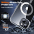 JAME Clear iPhone 15 Case, Shockproof Slim Fit, Magnetic, Compatible with MagSafe, Includes 2 Glass Screen Protectors.