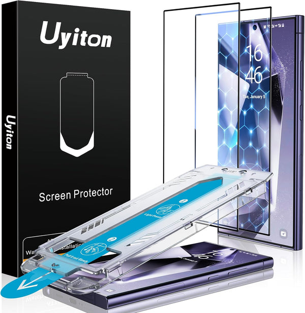 Uyiton UnBreak-Glass Screen Protector for Samsung Galaxy S24 Ultra (6.8'' 5G) - Scratch-Resistant, Bubble-Free, 2 Pack.