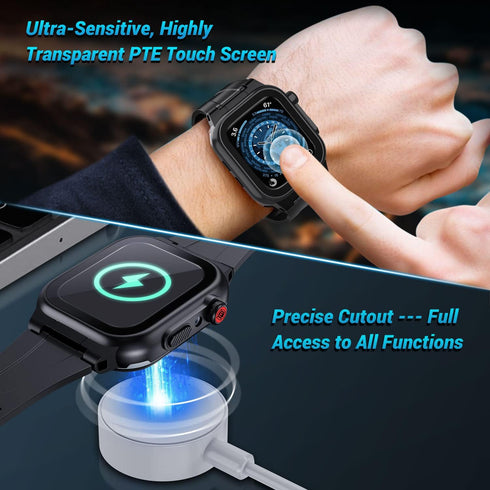 Apple Watch 41mm Built-in Screen Protector Case, IP68 Waterproof Full Body Rugged Case with Band for iWatch