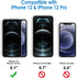 NGB Supremacy iPhone 12/12 Pro Case with Tempered Glass Screen Protector, Liquid Bling Sparkle Glitter Case