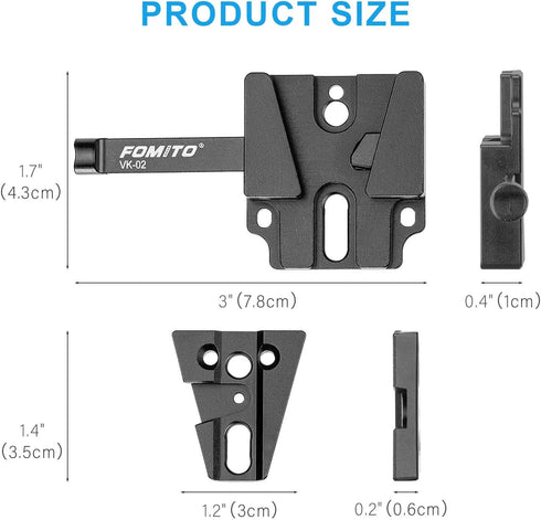 Fomito V-Mount V-Lock Base Station Quick Release Plate VK-02