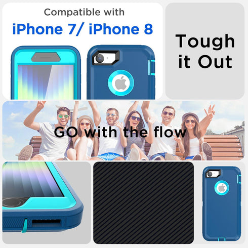 AICase for iPhone SE 2022/3rd/2020/8/7 Case with Built-in Screen Protector,Heavy Duty Drop Protection Full Body Rugged Shockproof/Dust Proof Military Protective Tough for iPhone SE 2022/2020/8/7_1