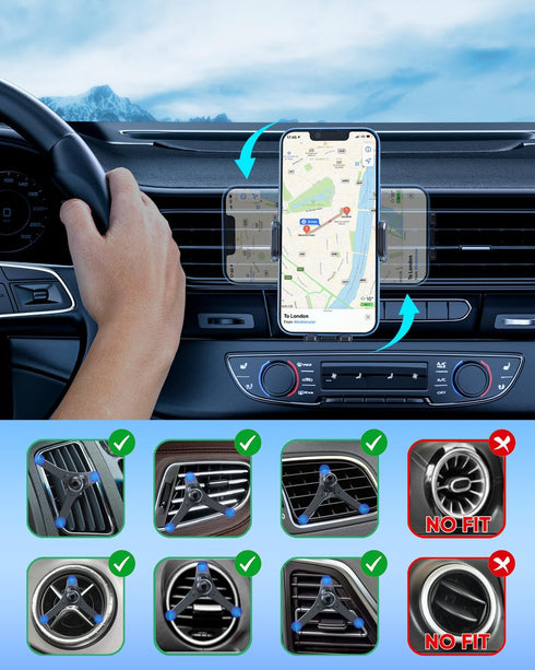 Wireless Car Charger, 15W Fast Charging Phone Holder Mount for iPhone 14/13/12 Mini Pro Max 11 XR XS X, Samsung Galaxy