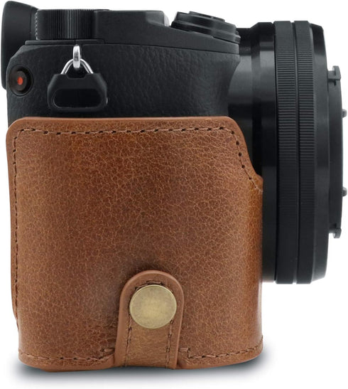 MegaGear MG1642 Ever Ready Genuine Leather Half Case for Sony Alpha A6100, A6400 - Brown