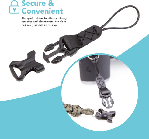 Foto&Tech 2 Pieces Quick Release QD Loop Connector for Camera Neck Strap, Compact Camera, Point-and-Shoot