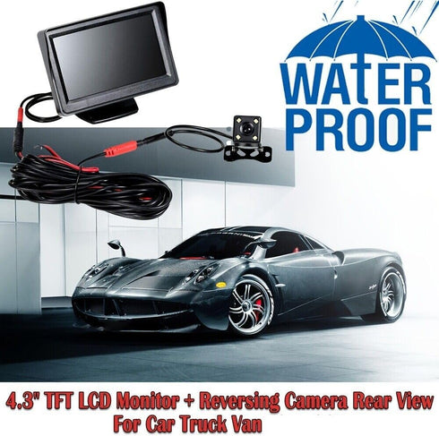 4.3 Inch TFT LCD Car Monitor, Vehicle Rear View Reverse Backup LED Camera Video Parking System for Cars
