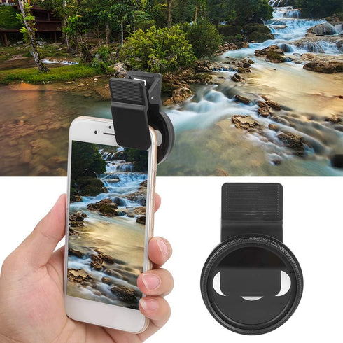 Universal Circular Polarizer Lens Filter, 37mm CPL Lens Filter, Cell Phone Lens Accessory Kit with CPL Lens & Clip