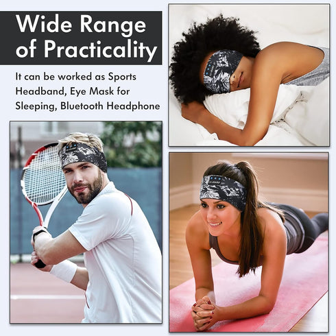 LC-dolida Sleep Headphones Bluetooth 5.2, Headband Earphones Wireless, Sleep Mask for Sleeping, Sports, Gifts, Workout, Jogging, Yoga,Insomnia, Air Travel, Meditation