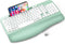 EAYBLLY Ergonomic Wireless Keyboard with Cushioned Wrist Rest, Wave Keys, Phone Holder, Comfortable