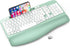 EAYBLLY Ergonomic Wireless Keyboard with Cushioned Wrist Rest, Wave Keys, Phone Holder, Comfortable