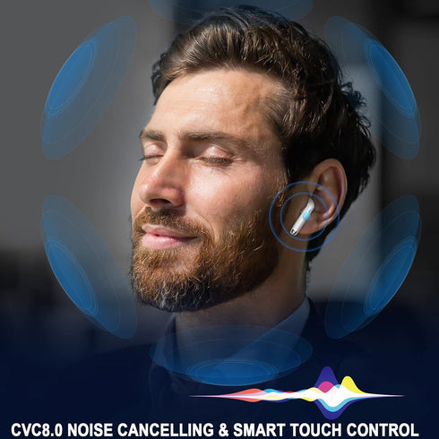 Wireless Earbuds, Bluetooth 5.3 Ear Buds with LED Power Display, Noise Cancelling Mic, 40H Playback, IP7 Waterproof