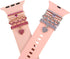 Decorative Heart Rings Loops Compatible with Apple Watch Silicone Bands Charms for iwatch Series
