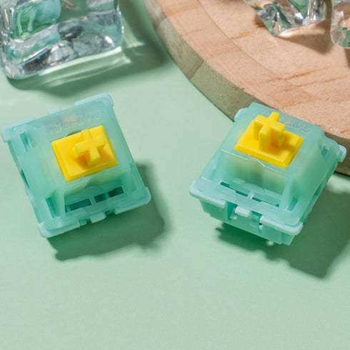 DRAOZA Kutethy X Gateron Jade Series Goldenrod Yellow Pro Switches, 55gf Pre-lubed 5 Pin Linear Keyboard Switches for