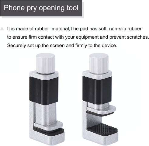 MECCANIXITY Phone Repair Clamp, Adjustable Fastening Clip for Tablet LCD Screen Replacement, Pack of 4 (Silver+Black)