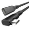 USB 4 Extension Cable 2FT, 240W, Right Angle Thunderbolt 4/3 & USB C Male to Female, PD 3.1, 40Gbps, 8K@60Hz for