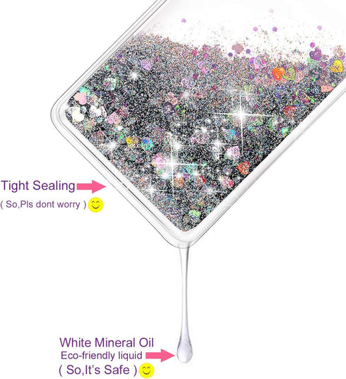 for Galaxy S10 Plus Case, Double Layer Design Bling Flowing Liquid Floating Sparkle Colorful Glitter TPU Protective