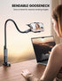 Lamicall Gooseneck Phone Holder - Flexible Long Arm Bedside Clip, Cell Phone Mount Clamp for 4-7" Phones, Black