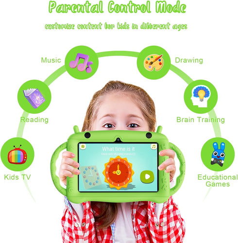 Kids Tablet 7 inch Android 12 for Kids 3-12, Toddler Tablet with WiFi, Bluetooth, and Parental Control