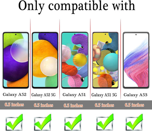 (4 Pack) Tempered Glass Screen Protector for Samsung Galaxy A53 5G / A52 / A51, Touch Sensitive, Case Friendly