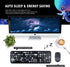FOPETT Wireless Keyboard and Mouse Combo - 104 Keys Full-Sized 2.4 GHz Round Keycap Colorful Keyboards, USB Receiver