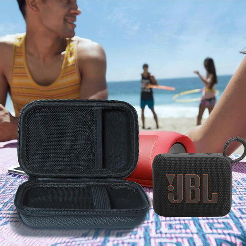 Case for JBL GO 4 GO 3 Portable Bluetooth Speaker, Waterproof and Dustproof Eco Cover with Adapter Slots - Case Only