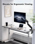 HUANUO 1334 Inch 22lbs, Grommet 75x75mm 100x100mm Single Monitor Mount, Adjustable Monitor Arm for Screen Up to C-Clamp
