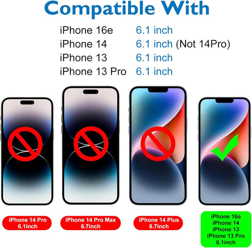 Mothca for iPhone 16e/iPhone 14/iPhone 13/13 Pro (6.1-inch) Matte Privacy Screen Protector with Alignment Sticker, Full
