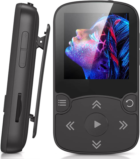 AGPTEK 32GB MP3 Player with Clip, Bluetooth 5.3 Lossless Sound with FM Radio,