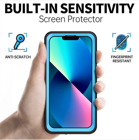 BEASTEK Waterproof Case for iPhone 13, NRE Series Shockproof Dustproof Underwater IP68 with Built-in Screen Protector,
