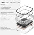 Surace 2 in 1 Waterproof Bling Case for Apple Watch Series 9/8/7 41mm, Lace Edge Diamond Protective Bumper Cover (Clear)
