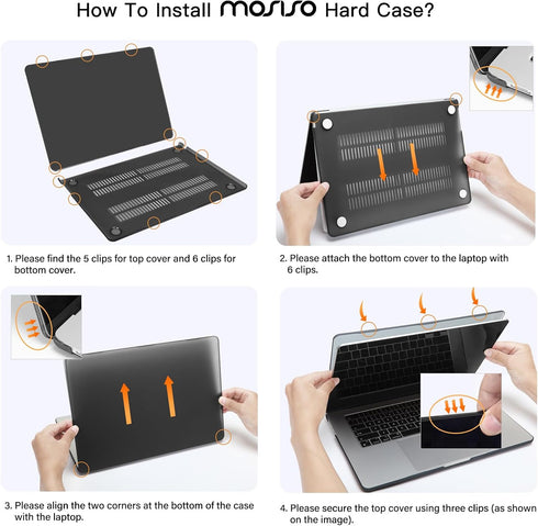 MOSISO MacBook Air 15 inch Case 2024 2023 Release M3 A3114 M2 A2941 with Touch ID, Hard Shell, Sleeve Bag, Keyboard