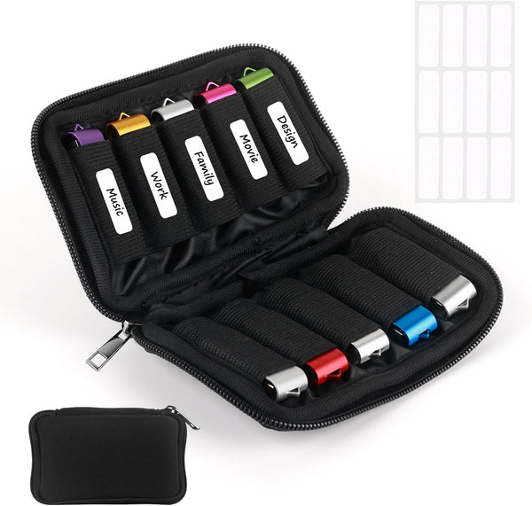 MECHEER Flash Drive Case USB Storage Case 10 Slots, Portable Thumb Drive USB