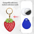 Leather Keychain Case Holder - Compatible with Apple AirTag, Anti-Scratch Protective Cover (Two Strawberry)