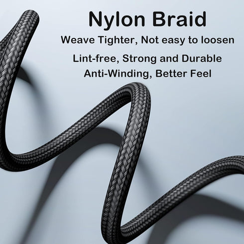 GELRHONR 3 in 1 USB C Splitter Cable, 5A Fast Charge, 3 Type-C Male, 1.2m Nylon Braided, Compatible with Mobile/Android.
