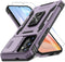 DEERLAMN Galaxy S24 Case - Deep Purple, Military Grade Shockproof, Slide Camera Cover, Screen Protector, Rotated Ring