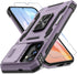 DEERLAMN Galaxy S24 Case - Deep Purple, Military Grade Shockproof, Slide Camera Cover, Screen Protector, Rotated Ring