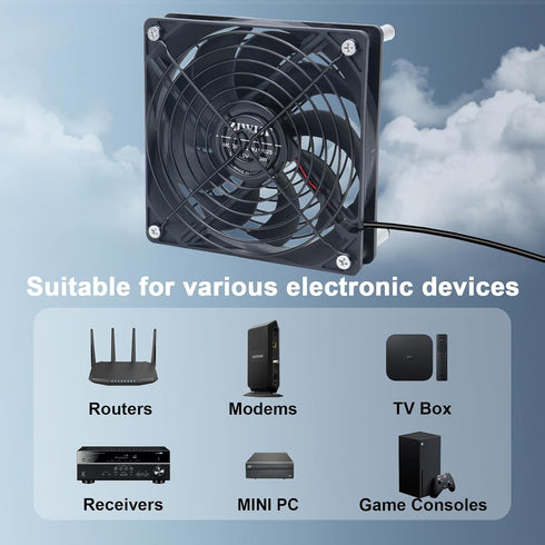 ZIWIJE 5V 120mm USB Computer Cooling Fan USB Power with Speed Controller USB Router Fan for Router TV Box Mini PC