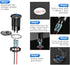 2 Pack 12V USB Outlet Wire Aluminum Car Charger Multi Port, Dual USB Quick Charge 3.0 & PD USB C Socket with Voltmeter