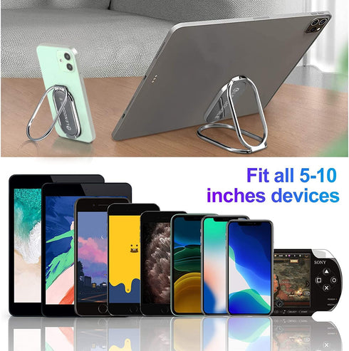 Foldable Cell Phone Stand for Desk - Adjustable Ring Holder Kickstand for Office & Magnetic Car Mount