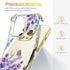 iPhone 13 Pro Max Case with Screen Protector, Floral Clear Shockproof Soft TPU Bumper Cover 6.7 Inch (Lavender/Purple)