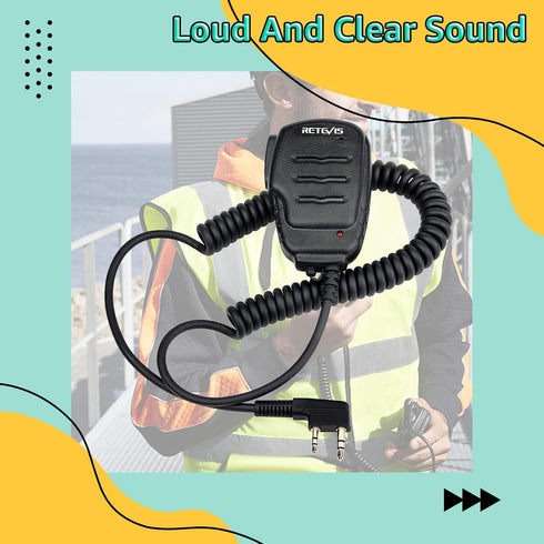 Retevis Walkie Talkies Mic, LED Shoulder Speaker Mic for Retevis RT22 RT68 H-777, Compatible with Baofeng Radios -