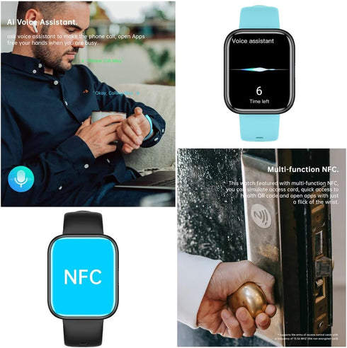 Smart Watch, Multi Sports Modes Fitness Watch, Waterproof Bluetooth Smartwatch for Android iOS