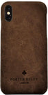 Porter Riley Leather Case for iPhone X/iPhone Xs - Chocolate Brown, Premium Genuine Leather Slimline Back Case