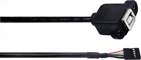 zdyCGTime Panel Mount USB 2.0 B Cable USB B Female to 5 Pin Female Dupont Motherboard USB Header Cable (30cm/12inch)