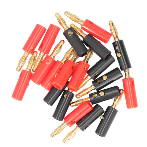 Keenso 20pcs Banana Speaker Cable Plug, 4mm Gold Plated Open Screw Type