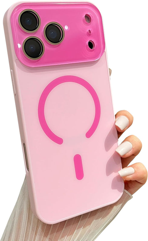 Caseative Crystal Camera Lens Protection Candy Color Magnetic Case for iPhone, Compatible with