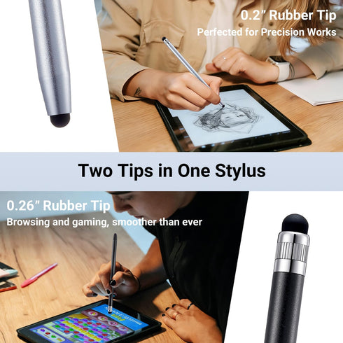 LINFANC 12Pcs 2-in-1 Stylus Pen for Touchscreen, High Precision & Sensitivity Stylus Pen for iPad/iPhone/Android